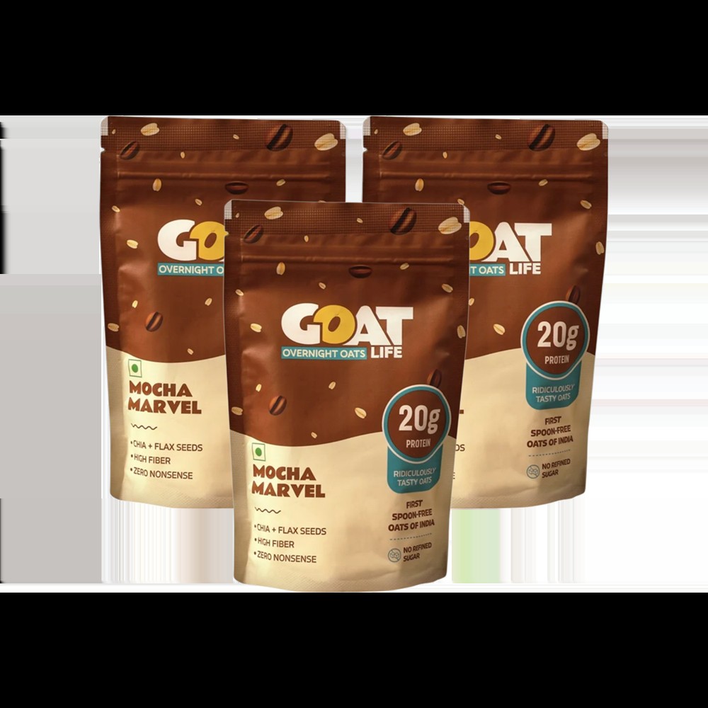 GOAT Life High Protein Overnight Instant Oats Mocha Marvel - Pack of 3