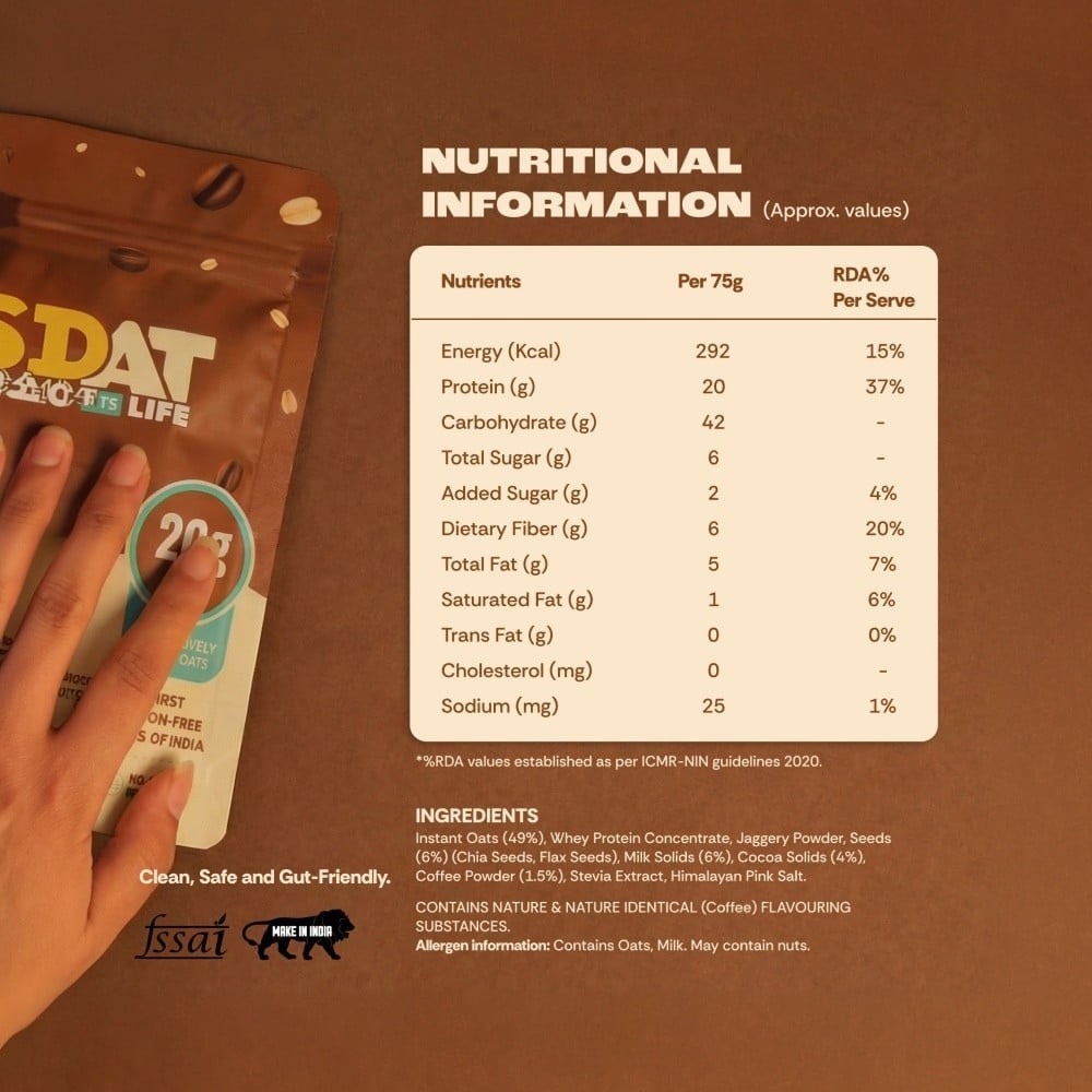 GOAT Life High Protein Overnight Instant Oats Mocha Marvel