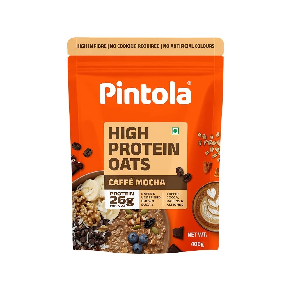 Pintola 26g High Protein Oats Caffe Mocha with Almonds & Raisins