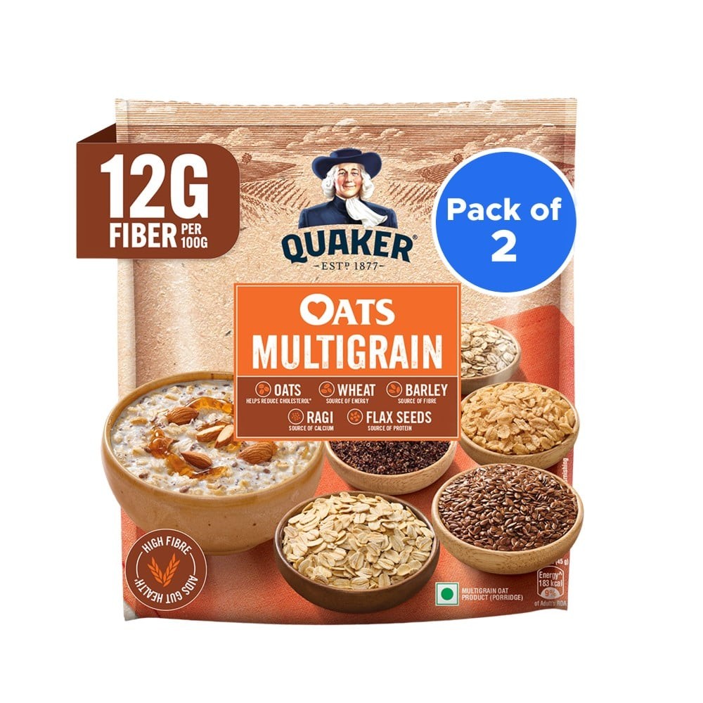 Quaker Multigrain Rolled Oats Breakfast Cereal - Pack of 2