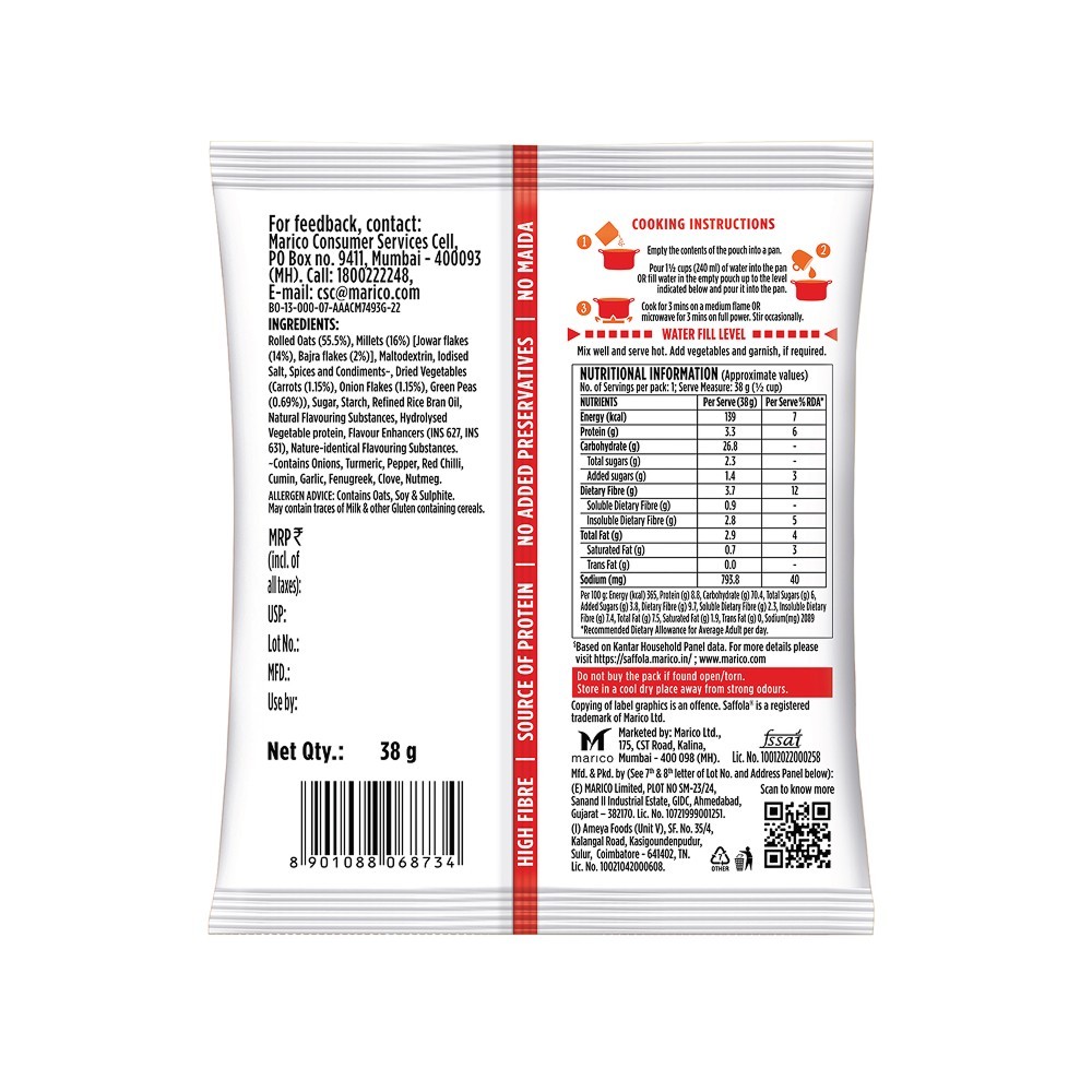 Saffola Classic-Masala Oats - Pack of 4
