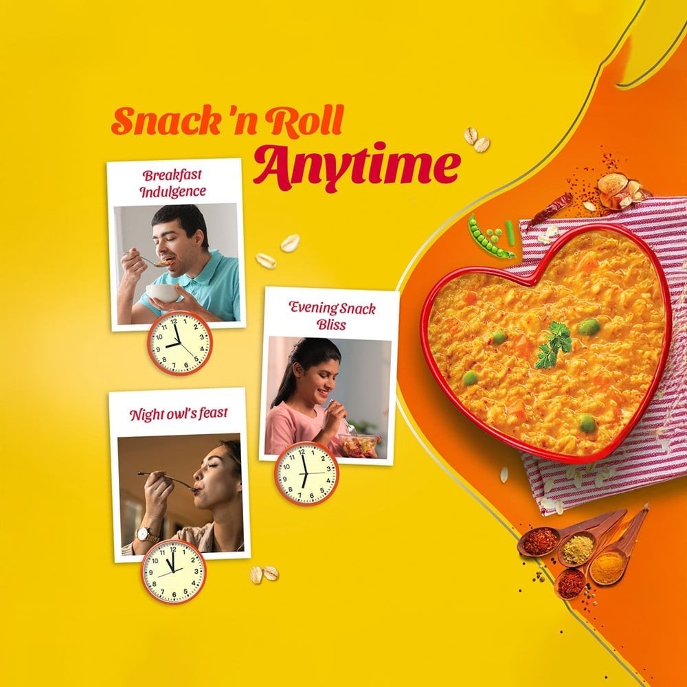 Saffola Classic-Masala Oats x 2 +  Masala Veggie Twist Oats x 2 Combo