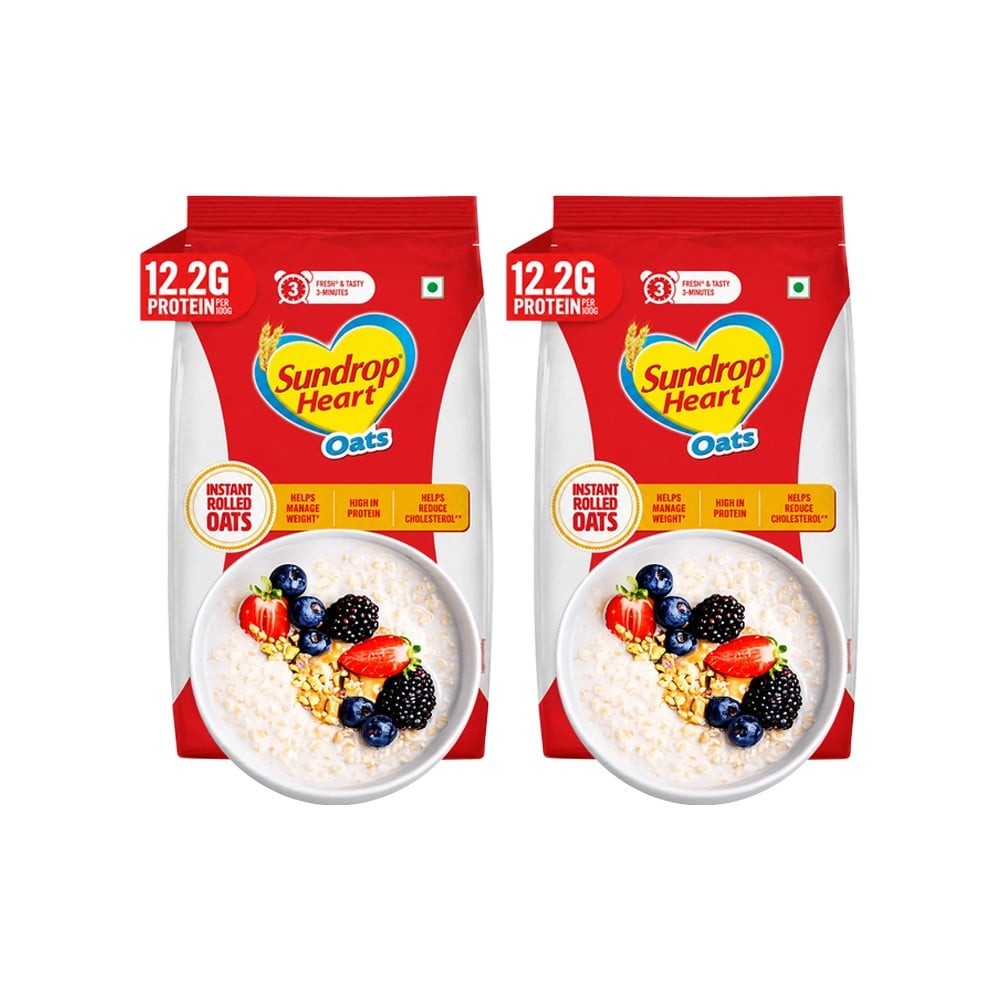 Sundrop Heart Plain Rolled Oats - Pack of 2