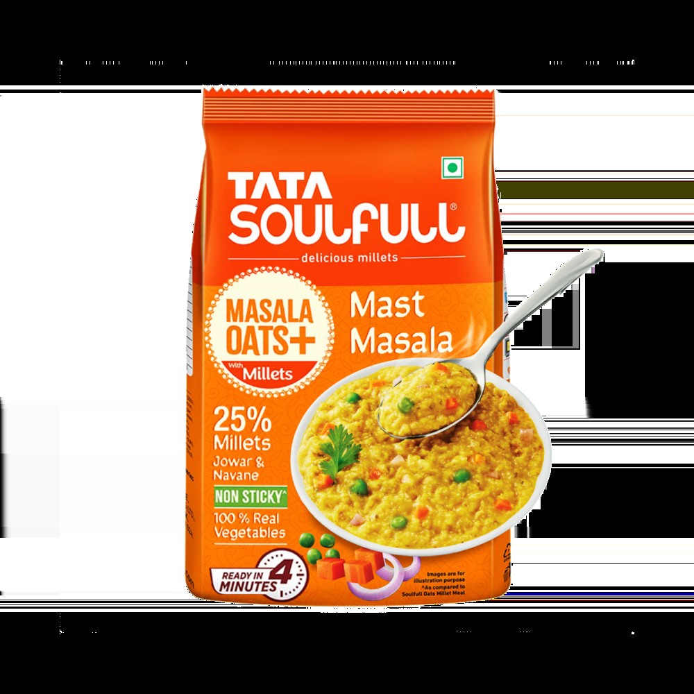 Tata Soulfull Mast Masala Oats With 25% Millets, Non sticky