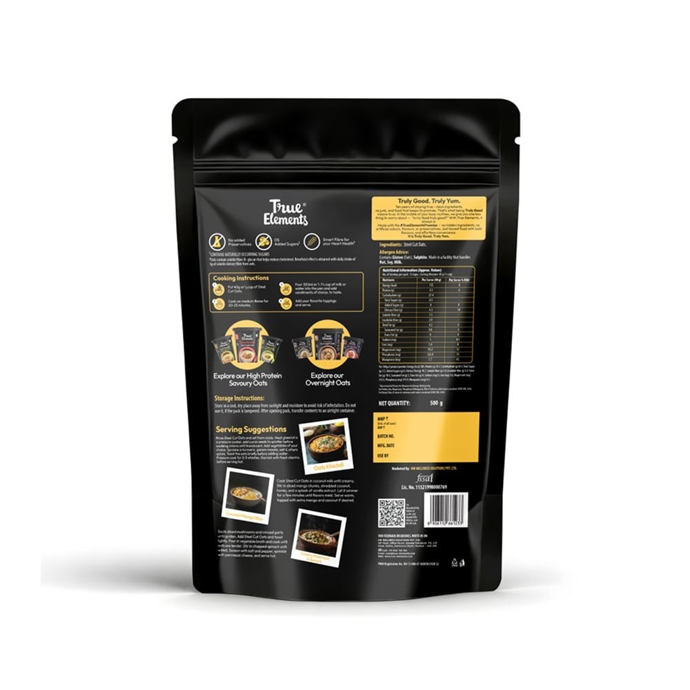 True Elements Wholegrain Steel Cut Oats