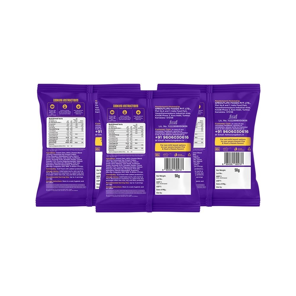 Yoga Bar 26% High Protein Instant Oats (Dark Chocolate)