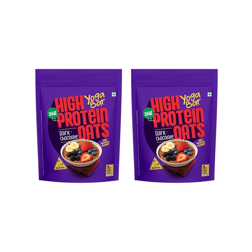 Yoga Bar 26g High Protein Oats (Dark Chocolate) - Pack of 2