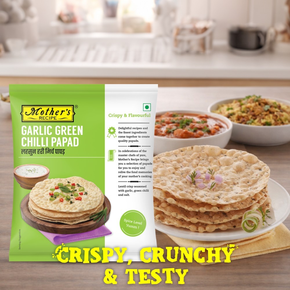 Mother's Recipe Green Chilli Garlic Papad