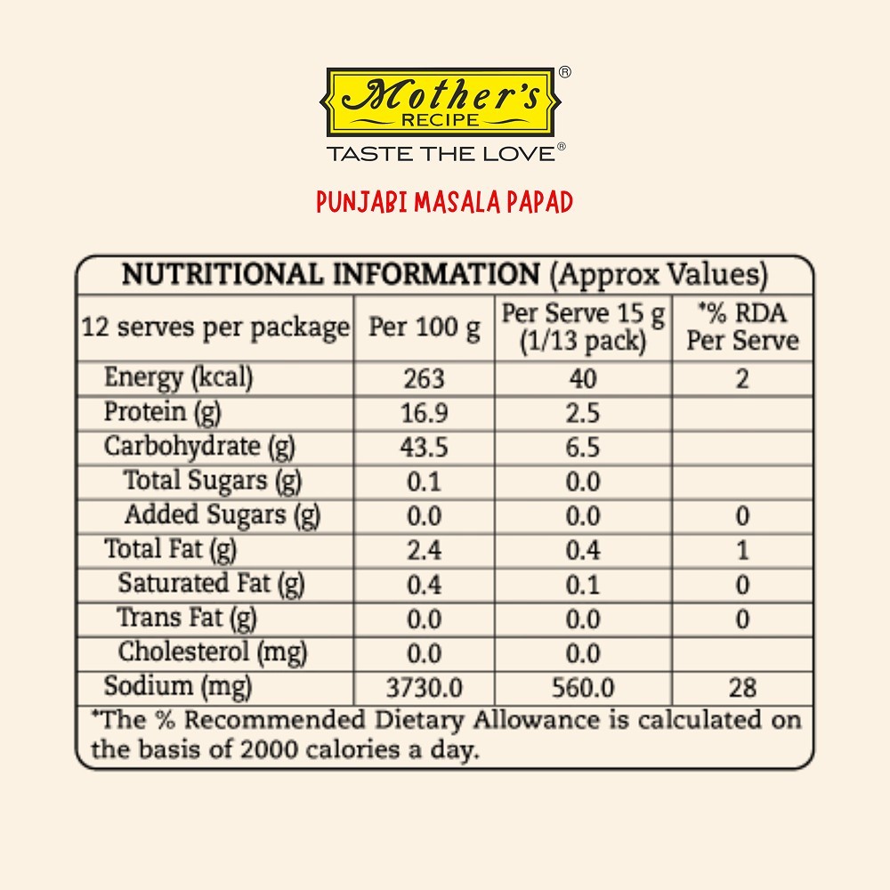 Mother's Recipe Punjabi Masala Papad