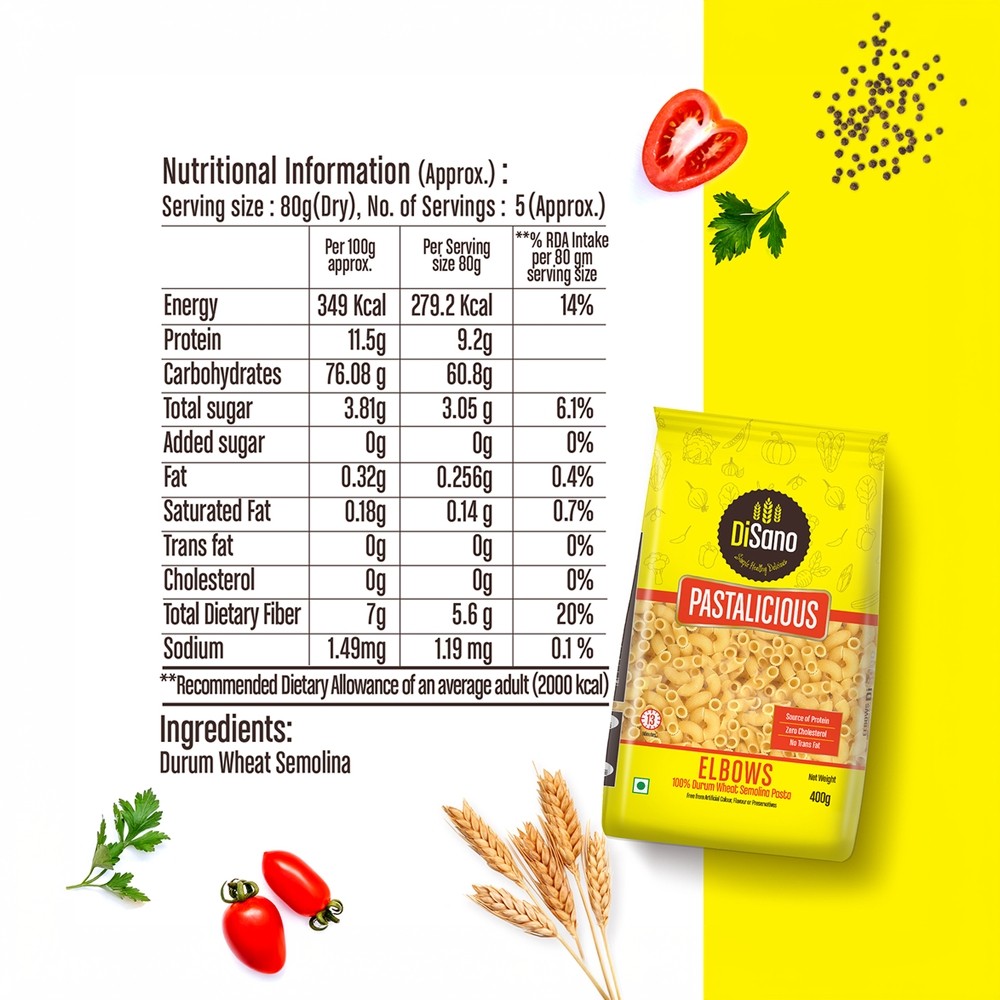 Disano Durum Wheat Elbow Pasta