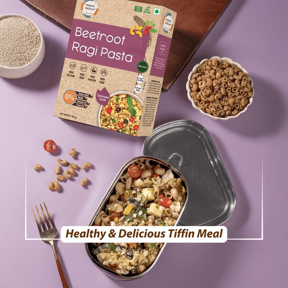 Organic Wisdom Beetroot Ragi Macaroni Pasta