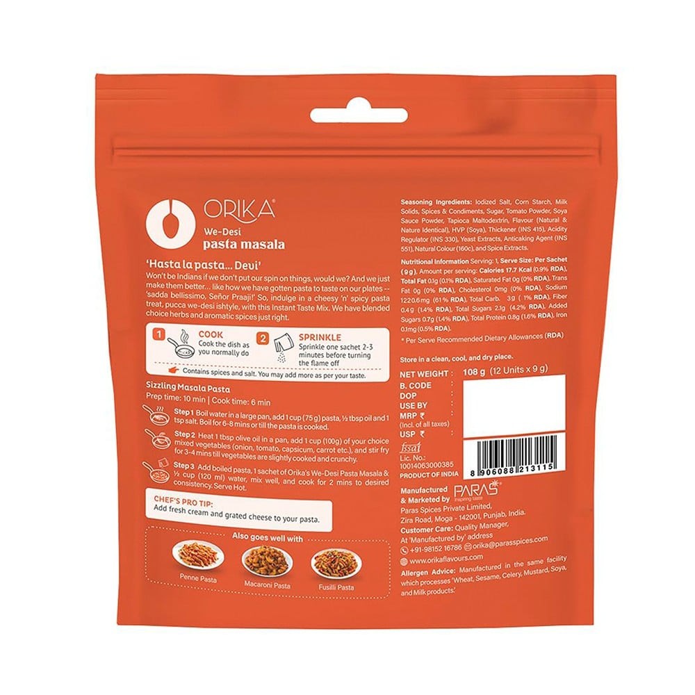 Orika We Desi Penne Pasta Masala