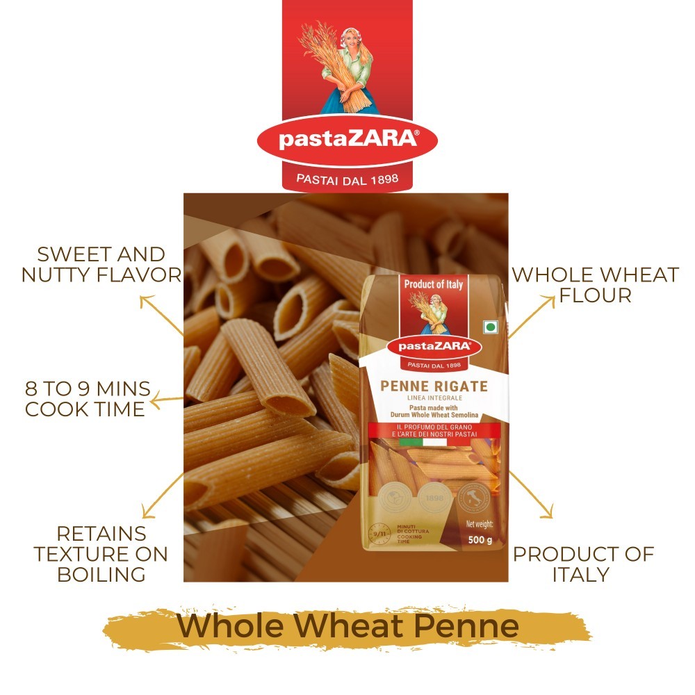 pastaZara Whole Wheat Penne Rigate Pasta