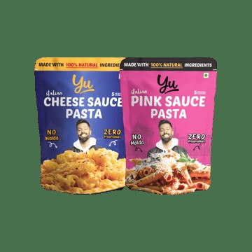 Yu Cheese Sauce Instant Wheat Pasta (Penne) +  Pink Sauce Instant Wheat Pasta (Penne) Combo