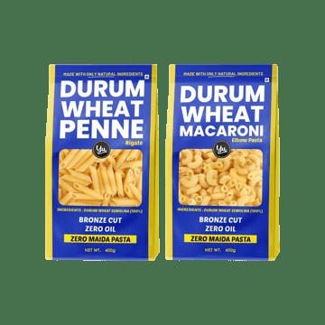 Yu Durum Wheat Macaroni Pasta +  Durum Wheat Penne Pasta Combo