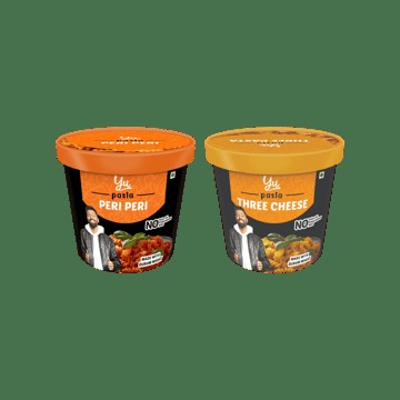 Yu Peri Peri Instant Pasta Cup + Yu Three Cheese Instant Pasta Cup Combo