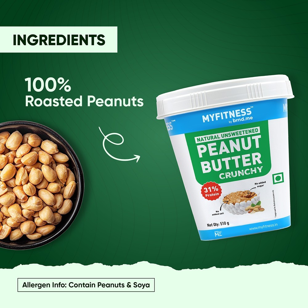 MyFitness All Natural Peanut Butter Crunchy Spread (Unsweetened)