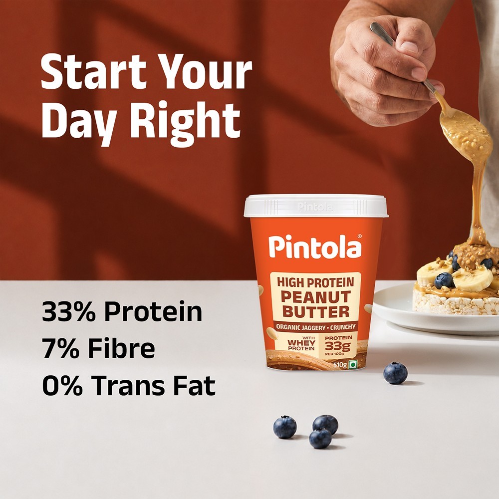 Pintola High Protein Organic Jaggery Crunchy Peanut Butter