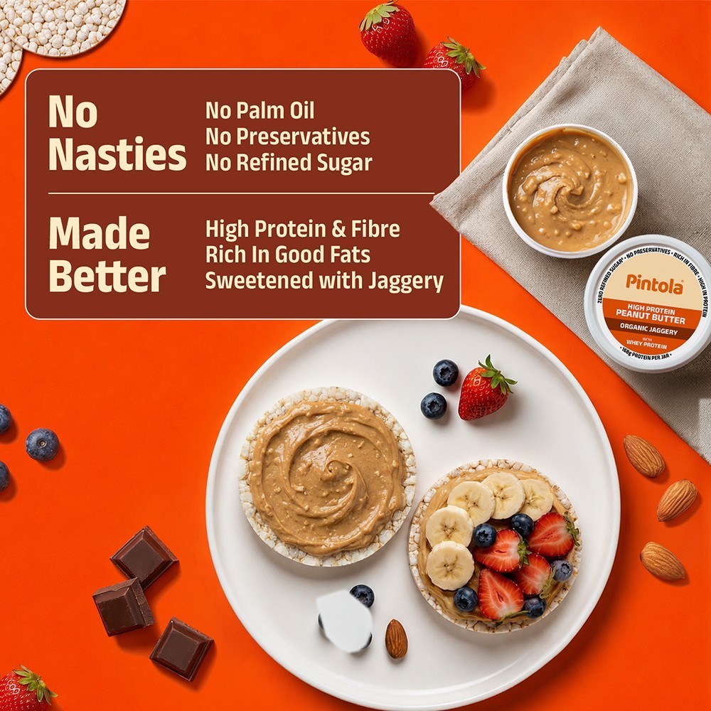 Pintola High Protein Organic Jaggery Crunchy Peanut Butter