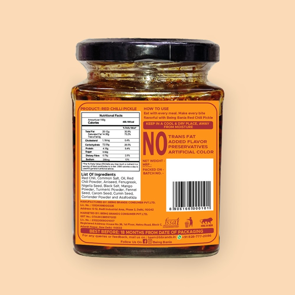 Being Bania Stuffed Red Chilli Pickle