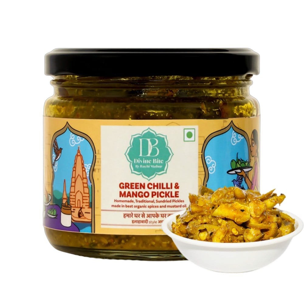 Divine Bite Homemade Green Chill & Mango Pickle