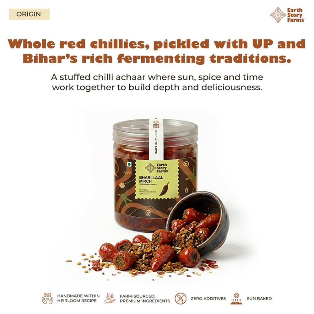 Earth Story Farms Bhari Laal Mirch Stuffed Chilli Pickle