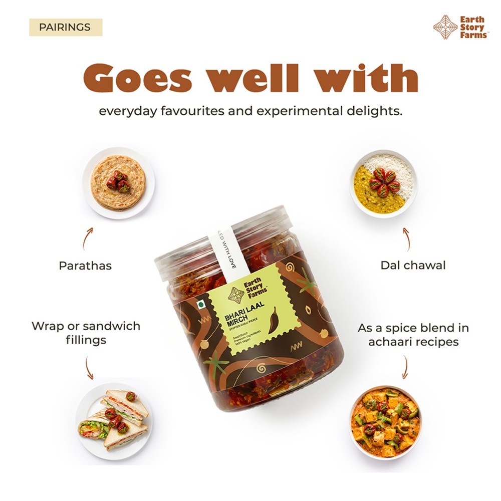 Earth Story Farms Bhari Laal Mirch Stuffed Chilli Pickle