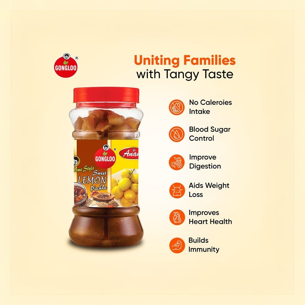 Gongloo Khata Meetha Lemon Pickle
