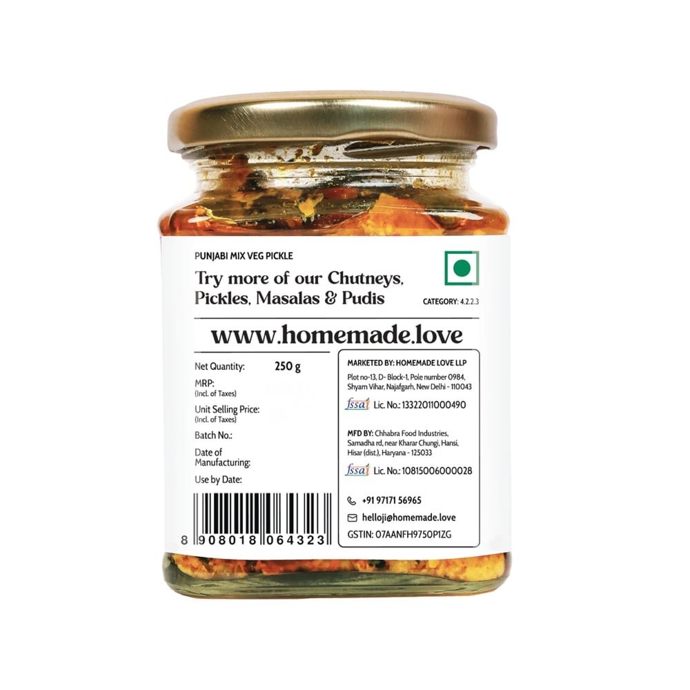 Homemade Love Diksha's Punjabi Mix Veg Pickle