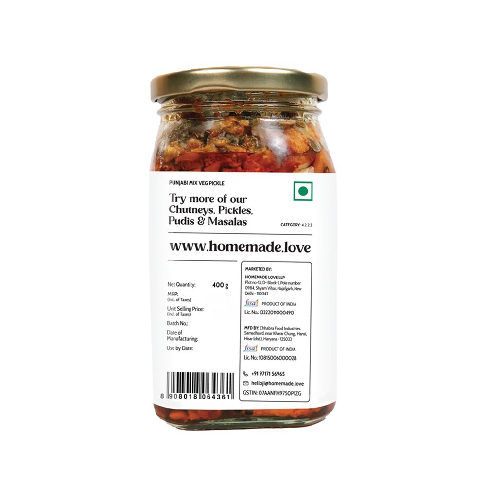 Homemade Love Punjabi Veg Mixed Pickle