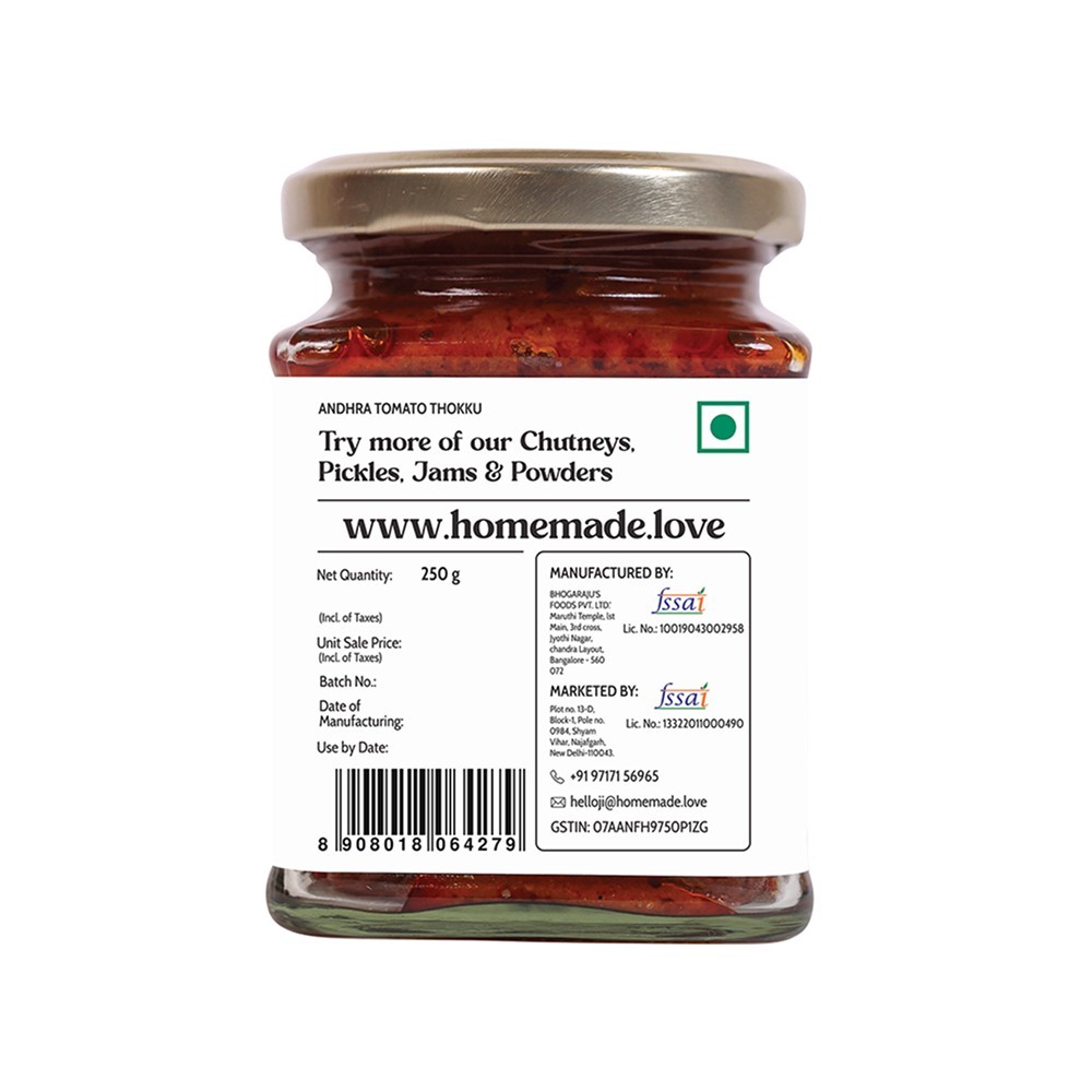 Homemade Love Tomato Thokku Pickle