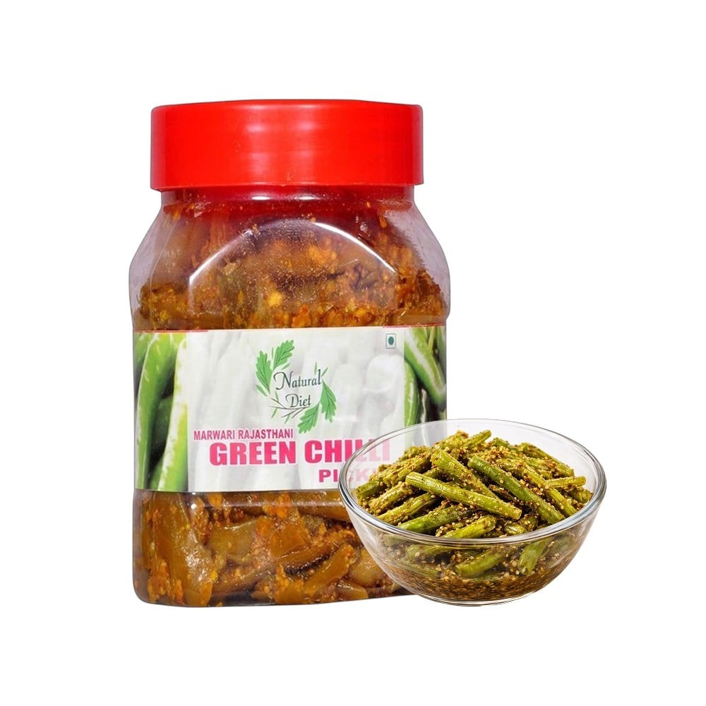 Natural Diet Marwari Rajasthani Green Chilli Pickle