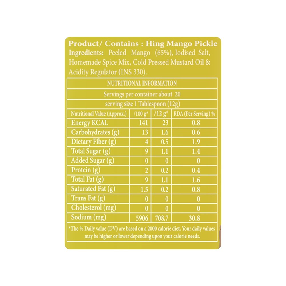 Organic Nation Hing Mango Pickle