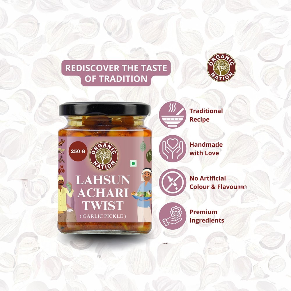 Organic Nation Lahsun Achari Pickle