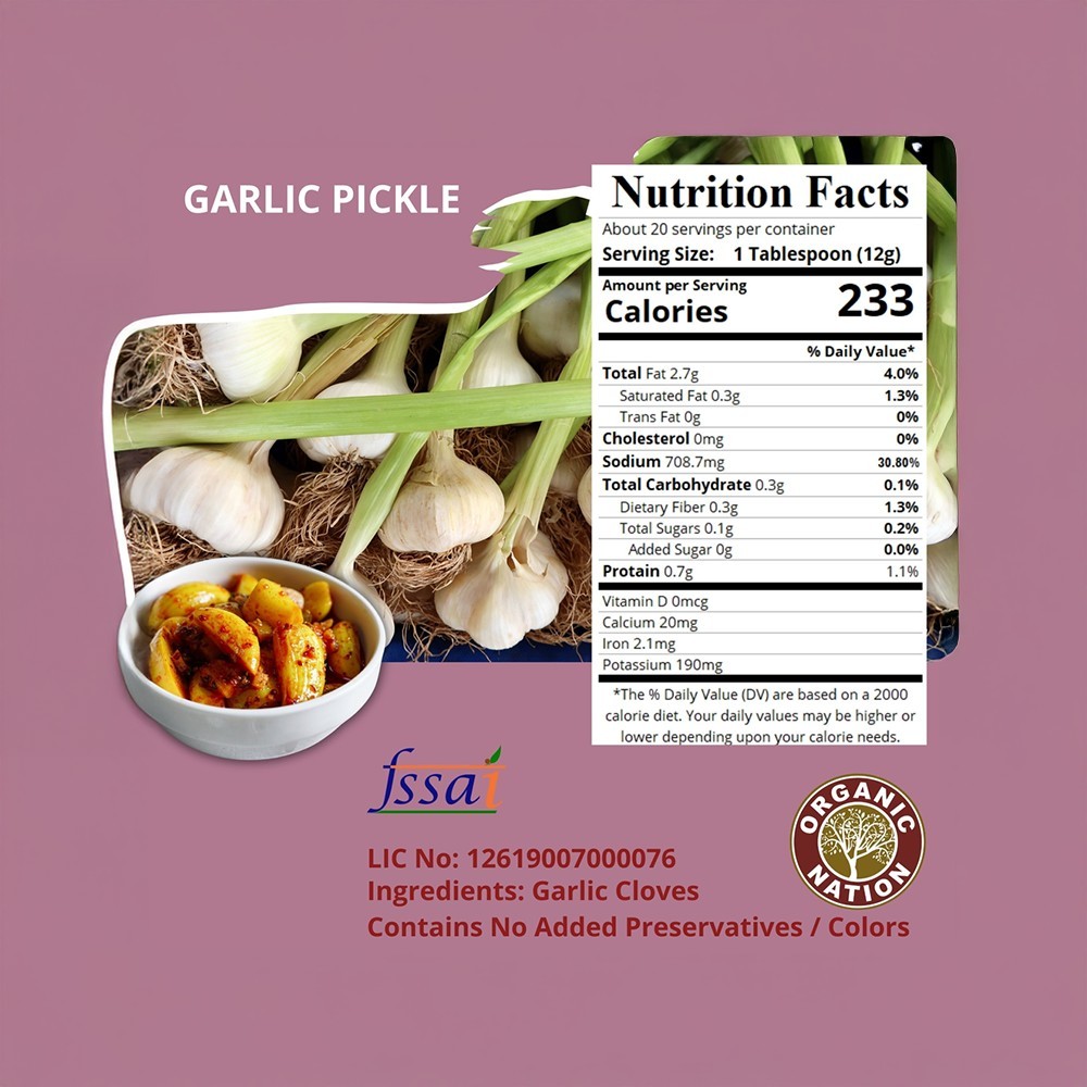 Organic Nation Lahsun Achari Pickle