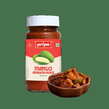 Priya Mango Avakaya with Garlic Pickle