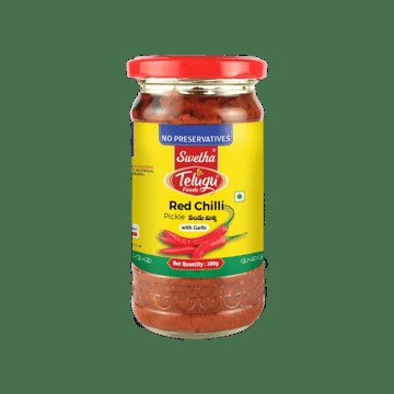 Swetha Telugu Foods Red Chilli Pickle with Garlic