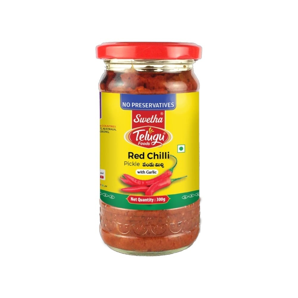 Swetha Telugu Foods Red Chilli Pickle with Garlic