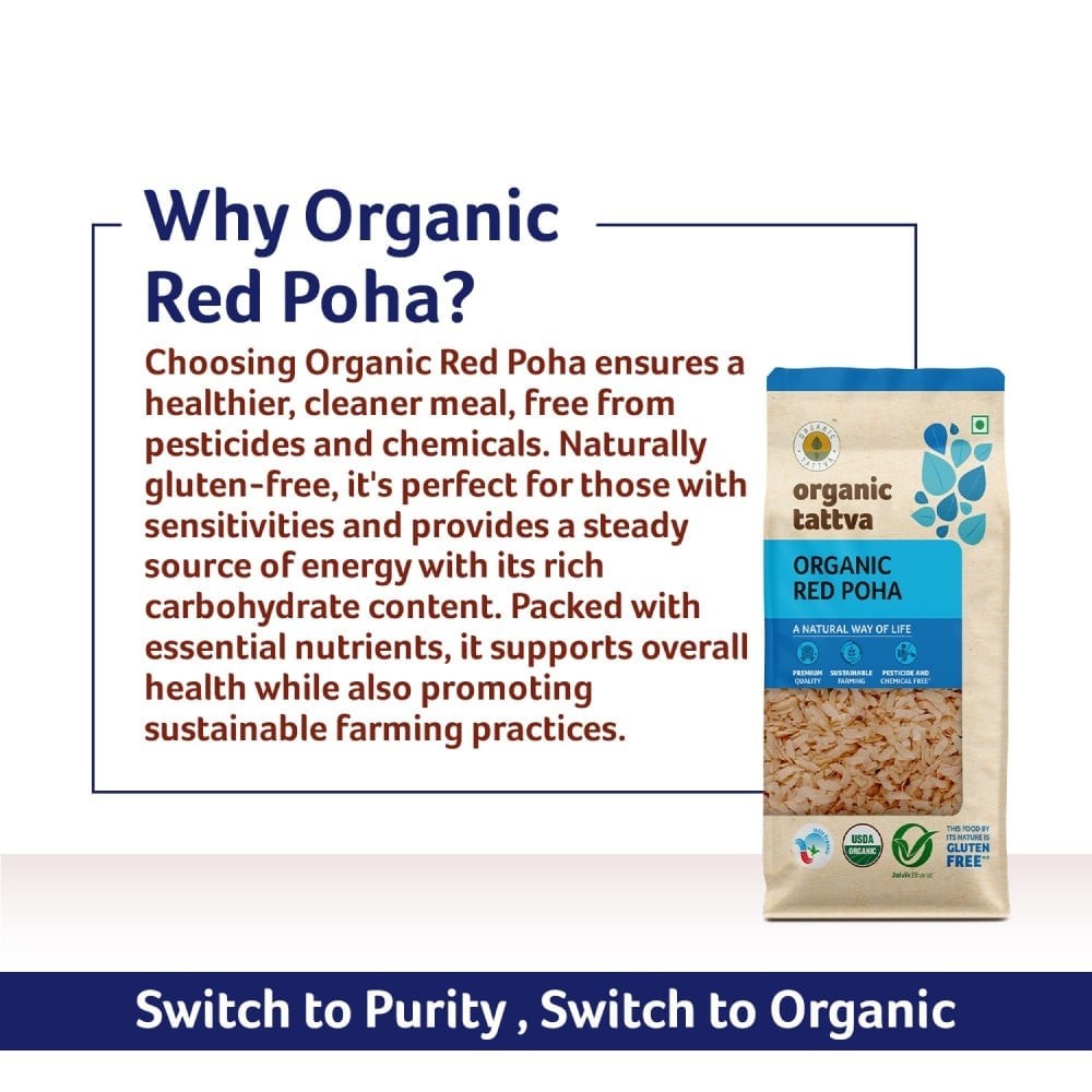 Organic Tattva Organic Red Poha 500 g