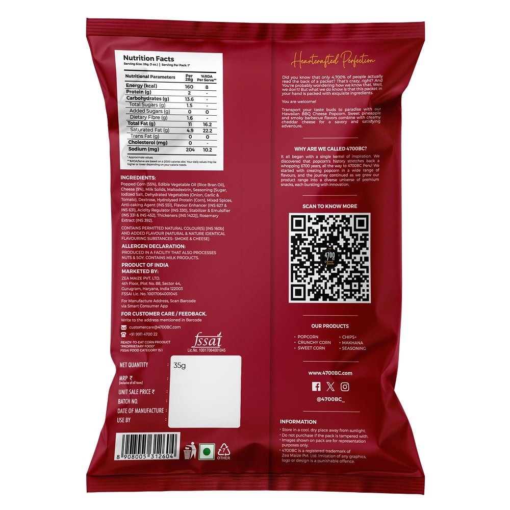 4700BC Hawaiian Barbeque Cheese Popcorn, Gourmet