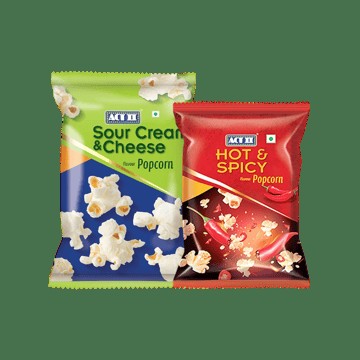 Act II Sour Cream & Cheese Popcorn - Ready to Eat + Hot & Spicy Popcorn Combo