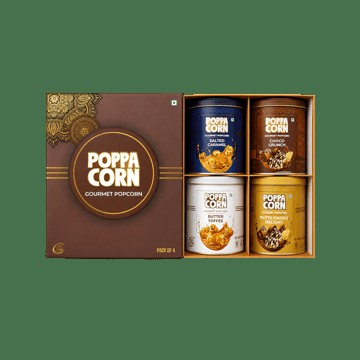 Poppacorn Gourmet Popcorn 4 Flavors Gift Box