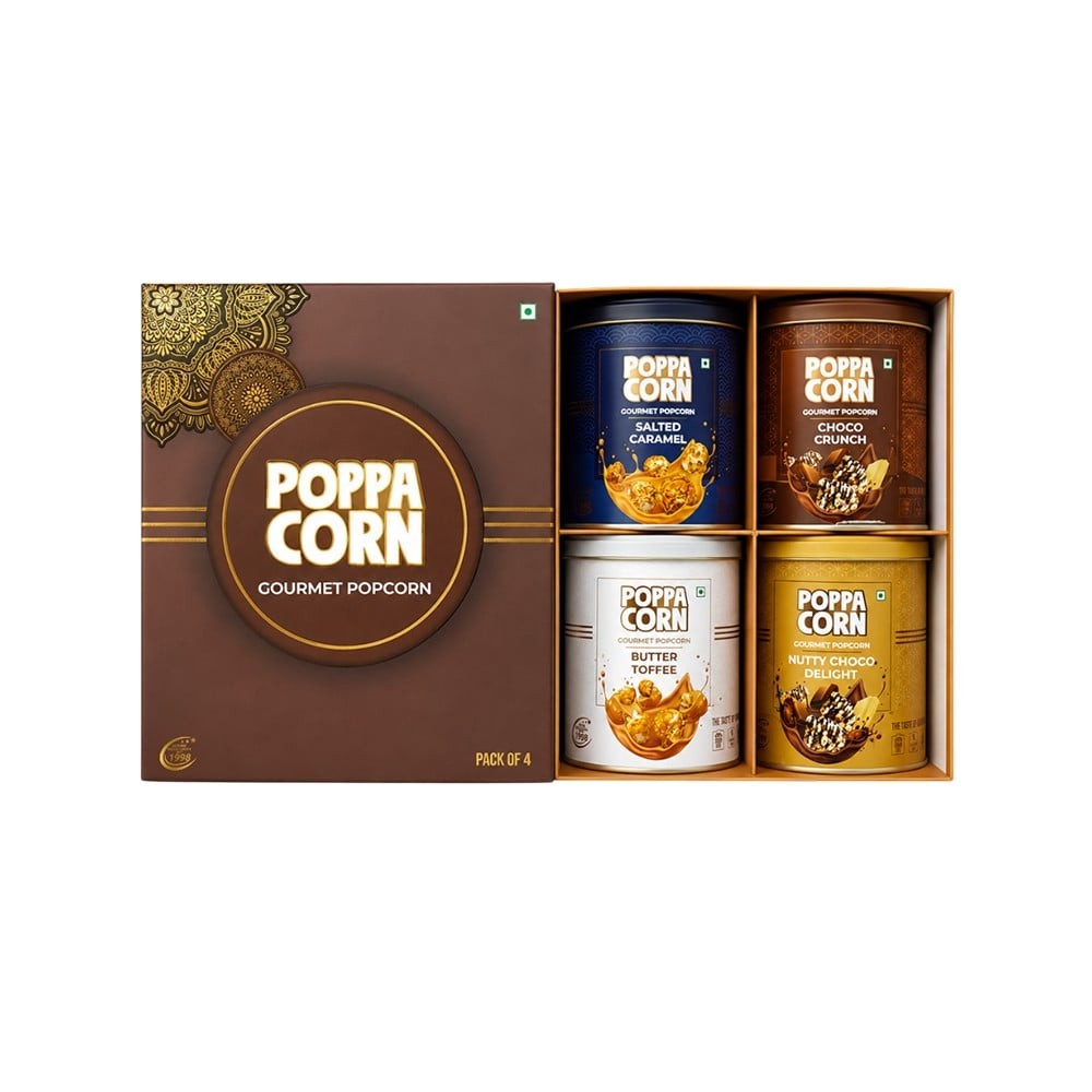 Poppacorn Gourmet Popcorn 4 Flavors Gift Box