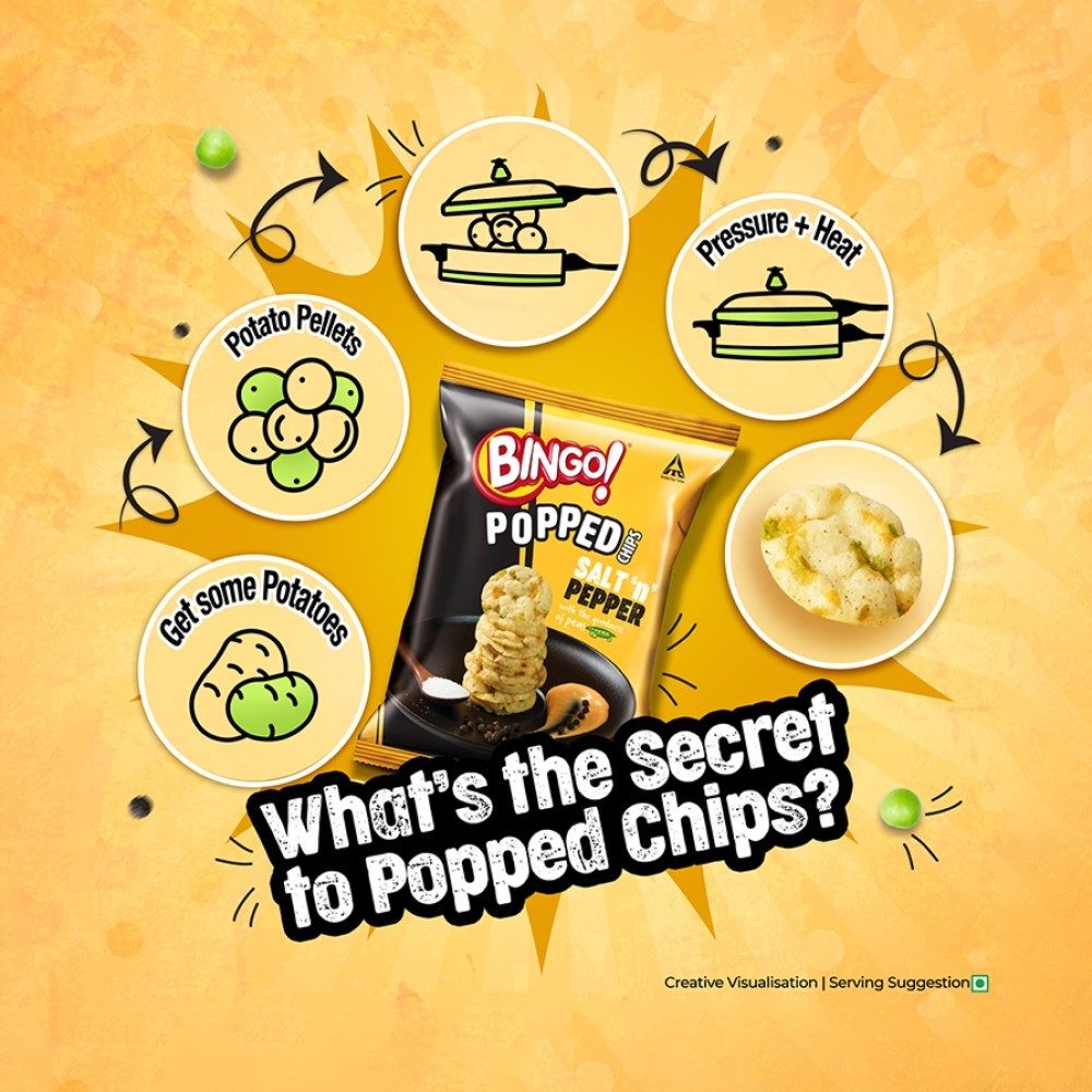 Bingo Popped Salt n Pepper Potato Chips