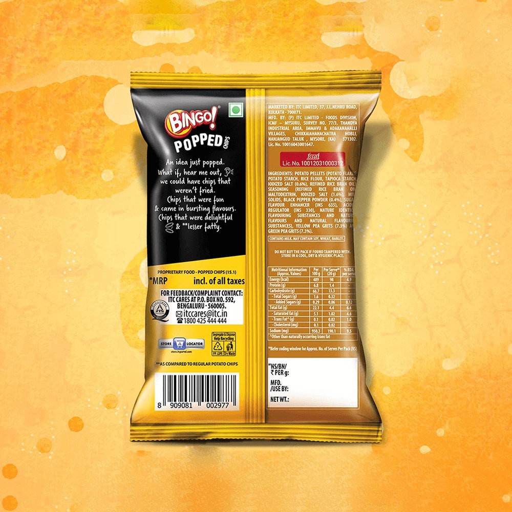 Bingo Popped Salt n Pepper Potato Chips