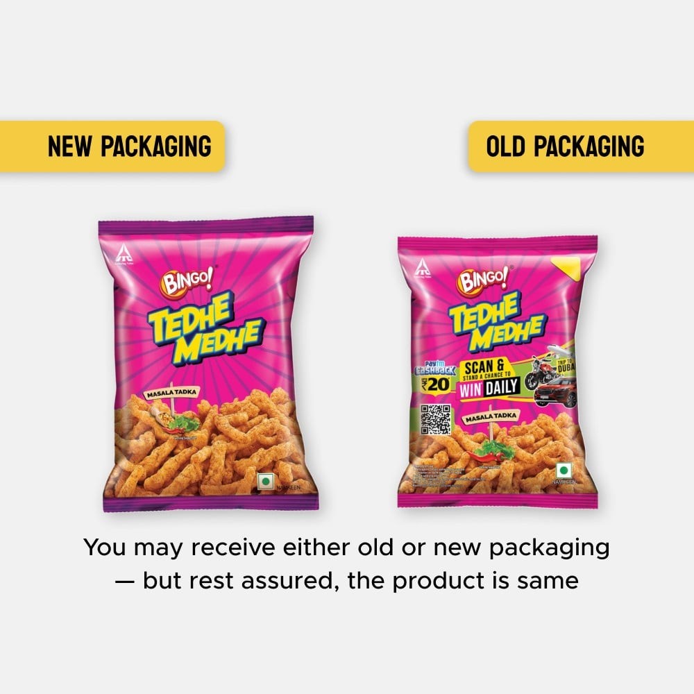 Bingo Tedhe Medhe Masala Tadka Crisps + Bingo Original Style Chilli Potato Chips Combo