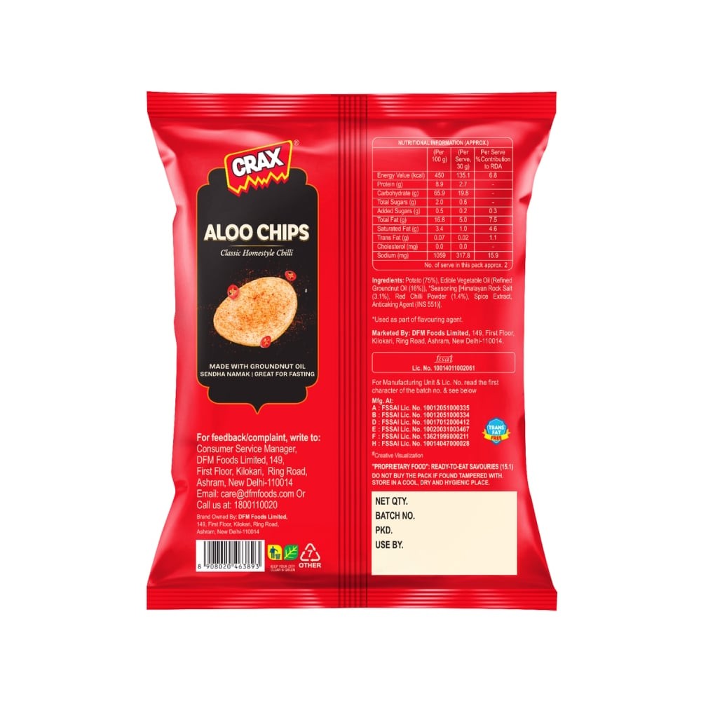 Crax Mota Chips (Classic Homestyle Chilli)