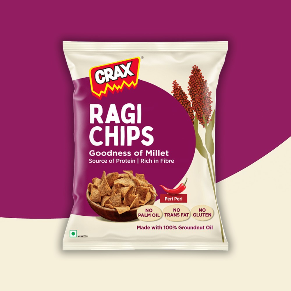 Crax Peri Peri Ragi Chips - Healthy Protein Snacks