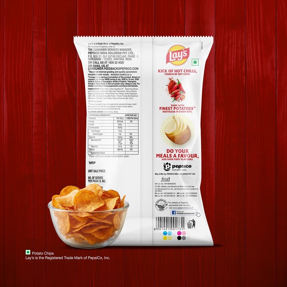 Lay's Hot Chips Style Asian Fiery Chilli Potato Chips