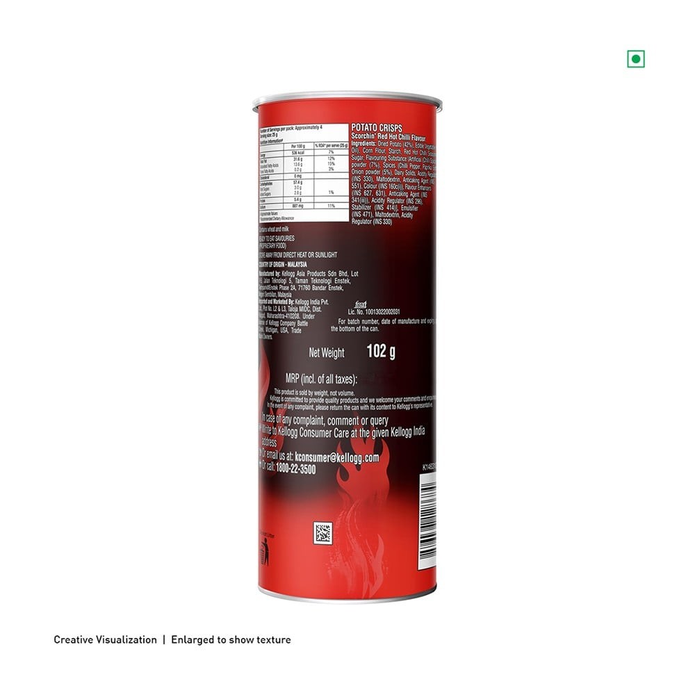 Pringles Scorchin’ Potato Chips (Red Hot Chilli)